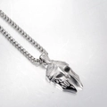 Collana con ciondolo a casco spartano hip hop in acciaio argento vintage con catena veneziana - Pendant Only (Without Chain) / Argento