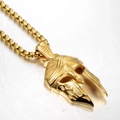 Collana con ciondolo a casco spartano dorato vintage con catena in acciaio per uomo e donna - Pendant Only (Without Chain) / Oro