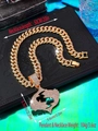 Hip-hop gold cuban chain necklace with luxury iced out zodiac sign pendant and white crystals - Pisces / Pendant Only / Gold