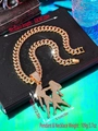 Iced out gold hip hop necklace with large twin female silhouette pendant 20 inch chain - Gemini / Pendant Only / Gold