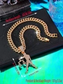Gold-plated hip hop Cuban chain with an iced-out Libra portrait pendant for men and women - Libra / Pendant Only / Gold