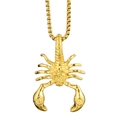 Hip hop gold scorpion pendant necklace with square box chain for men and women - Scorpion Pendant Style 2 Gold Only (Without Chain)