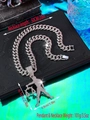 Iced out hip-hop necklace with Libra goddess pendant and chunky sparkling curb chain - Libra / Pendant Only / Silver