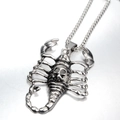 Gothic scorpion pendant necklace with skull detail in vintage oxidized stainless steel - Scorpion Pendant Style 1 Silver Only (Without Chain)