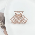 Pinza per capelli minimalista in metallo scavato con elegante finitura oro rosa - Oro rosa opaco