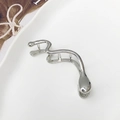 Sleek silver wave alloy hair claw clip with a minimalist geometric liquid design - Silver