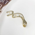 Elegant golden snake-shaped alloy hair claw clip with a high-polished metallic finish - Gold
