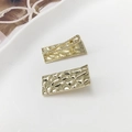 Paio di fermagli per capelli rettangolari dorati con trama increspata per donne - Stile Rettangolare Increspato / Oro