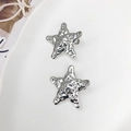 Pinzas para el pelo de estrella de mar plateadas con textura de metal martillado - Plateado