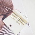 Set de pinzas para el cabello color crema con horquillas de metal dorado elegante - Blanco Marfil Degradado Beige