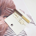Set de pinzas para el cabello de resina y metal dorado en tarjeta de exhibición - Café Degradado Amarillo