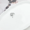Minimalist silver metal hair hook with polished curved design for ponytail styling - 2# Silver