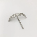 Sleek silver metal ponytail hair hook featuring a rustic hammered texture and minimalist design - Silver #8