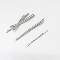 Three-piece silver alloy hair clip set featuring minimalist pearls and textured metal finish - Cross Pearl and Twisted Texture Combination (382-A2 Silver)