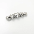 Macro detail of silver irregular heart hair clip with liquid metal texture and spring clasp - Silver