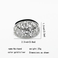 Elegante elastico per capelli in argento con perle finte e strass luccicanti - 527-Argento