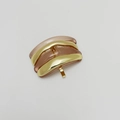 Minimalist translucent brown resin ponytail hair hook with wavy gold alloy metal bands - Red