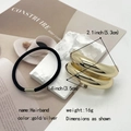 Bracelet de cheveux minimaliste en alliage doré avec élastique pour queue de cheval - Double Couche Lisse Doré (533-1)