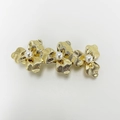 Golden flower hair clip featuring three petal designs with white faux pearls - Artificial Pearl Flower (Gold)