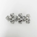Silver flower spring hair clip with three petals and white pearls in center - Artificial Pearl Flower (Silver)