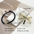 Élastique à cheveux doré en métal en forme de X avec bande noire haute élasticité - Style Croisé Doré (533-5)
