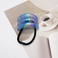 Chicer U-förmiger irisierender Haargummi mit mehrfarbigem Metallic-Verlauf auf Magazin - Irisierender Blau-Lila Stil (1)