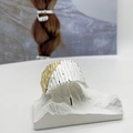 Close-up of pleated mixed-metal hair clip showing gold and silver textured finish - Sand Silver