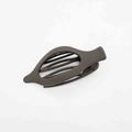 Close-up of dark brown matte hair clip with hollow teardrop design and non-slip teeth - Brown
