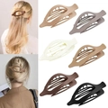 Matte finish large hollow hair claw clips in neutral earthy tones for women - Earth Tone Set