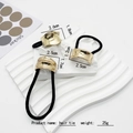 Elegante juego de gomas para el pelo doradas con disenos geometricos minimalistas - Dorado (86-3)