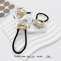 Set de gomas para el pelo doradas onduladas con adornos metálicos geométricos - Dorado (86-4)