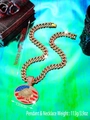 Hip hop cuban link necklace with iced out US flag eagle pendant in golden finish - Necklace Set (Pendant + Chain) / Gold