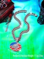 Hip hop American flag eagle pendant with iced out Cuban chain necklace set - Necklace Set (Pendant + Chain) / Silver