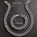 Set catena cubana argento con collana da 45 cm e bracciale da 21 cm finitura lucida - Argento (Collana + Bracciale)