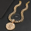 Dettaglio catena cubana dorata da 50cm con pendente a segno del dollaro ghiacciato - Oro (Pendente + Catena)