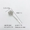 Dettaglio del fermaglio per capelli con fiori di strass, lungo 55mm e largo 17mm circa - Fiore di Strass