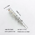 Dettaglio del fermaglio per capelli con strass e perle lungo 66 mm - Stile Perla d'Imitazione Bianca e Strass (3)