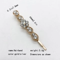 Dettaglio dimensioni di un fermaglio per capelli con fiori di strass da 66 mm - Stile Fiore a Cinque Petali Intarsiato (4)