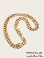 Catena cubana dorata con strass per uomo, lunghezza 50 cm, in perfetto stile hip hop - Collana d'oro / 50cm