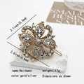 Fermaglio per capelli a fiore con strass scintillanti e base in lega dorata alla moda - Stile 1 Oro