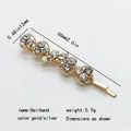 Elegante pasador de pelo con diamantes de imitación, base dorada y diseño de ondas - Estilo de Onda de Estrás (6)