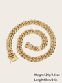 Collana a catena cubana dorata con zirconi bianchi e chiusura a doppia sicurezza - Collana d'oro / 60CM