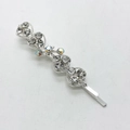 Elegante pasador francés plateado con diamantes de imitación blancos y cristales brillantes - Estilo de Anillo Hueco de Estrás (7)