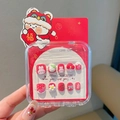 Uñas postizas rojas para niñas con decoraciones 3D de conejitos y fresas - 2-Conejo de Fresa