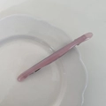 Fermaglio per capelli in acetato rosa traslucido con incisione fatta a mano in Francia - Lavanda