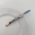 Fermaglio per capelli minimalista in acetato con motivo marmorizzato blu e marrone - Sfumatura Blu