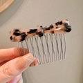 Elegante pettine per capelli in acetato leopardato rosa con 10 denti in metallo - Tartarugato Chiaro