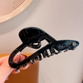 Pinza per capelli nera lucida con dettaglio logo MY argento per acconciature eleganti - Nero