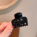 Glänzende schwarze Acryl Haarklammer in mittlerer Größe mit polierter Oberfläche - Schwarz