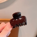 Mittelgroße Haarklammer in Dunkelbraun mit Hochglanz-Finish für elegantes Styling - Dunkelbraun